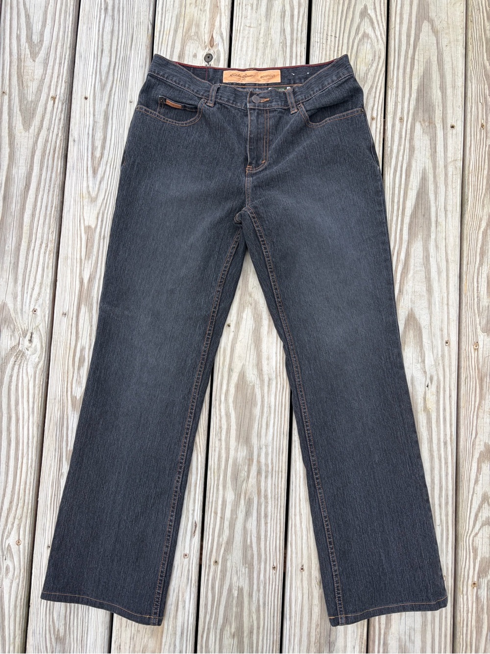 Eddie Bauer Jeans Women's 8 Black Dark Wash Boot Cut Jeans